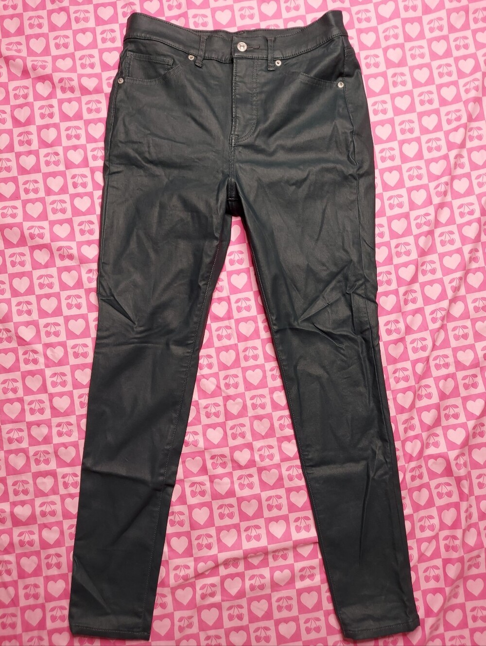 Teal Forest Green Express Skinny Jeans Pants